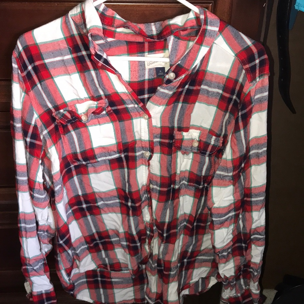 Button down plaid shirt